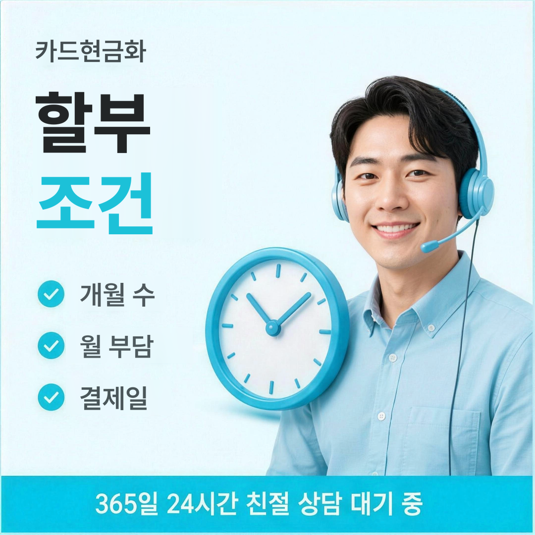 다음머니 카드현금화 할부 조건 안내